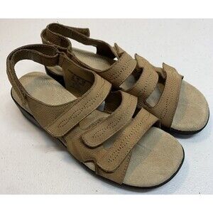 Cobbie Cuddlers Beatrice Sandals Womens 6 Brown Ankle Strap Hook & Loop Comfort